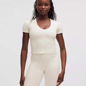 lululemon athletica ‘All It Takes’ V-Neck Crop Top - White